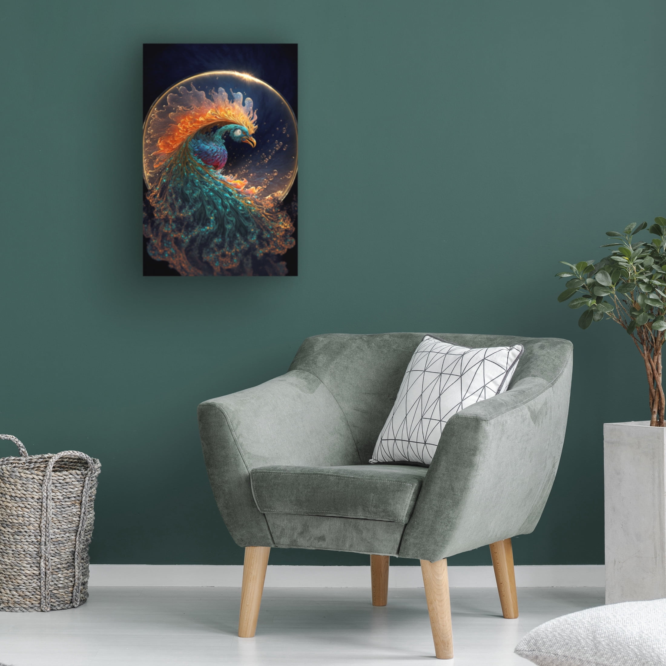Canvas Wall Art - Ray Heere 'Proud Peacocks 12' Wall Art for Living Room, Bedroom, or Office Décor by Trademark Fine Art - 30 x 47 Inches