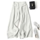 thumbnail image 2 of Pantalones de mujer de cintura alta, algodón y lino, pierna ancha, estilo informal, holgados, transpirables, ligeros, tallas S-XXXL, 2 of 8