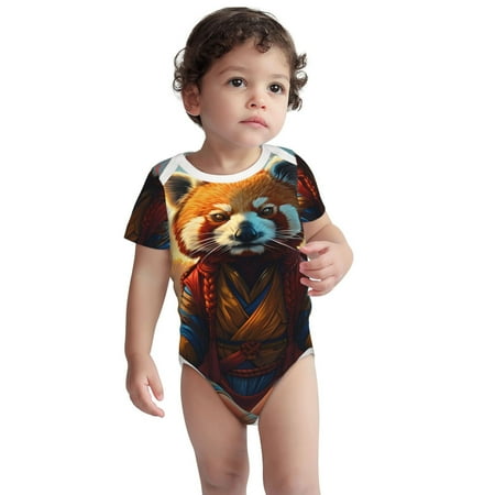 

Kdxio Prairie Meditating Raccoon Pattern Unisex Baby Cotton Short Sleeve Bodysuits-6 Months