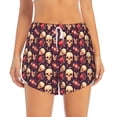thumbnail image 4 of Lsque cool rock Skull record Printed Women's Running Shorts with Liner Pockets,Elastic Quick Dry Workout Athletic Gym Yoga Shorts,Womens High Waist Shorts-Small, 4 of 9