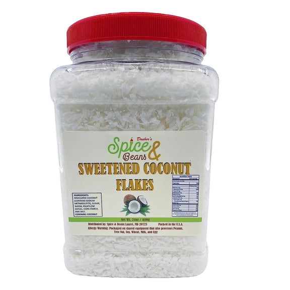 DSB Premium Coconut Flakes | 1.5lb (24 oz.) Reusable Jar | Sweetened | Packed in the USA