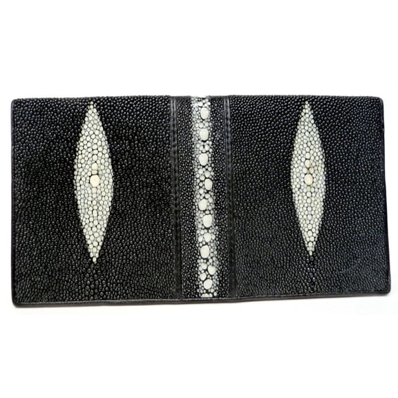 Stingray Bifold Wallet, Genuine Stingray Leather Wallet, Black Stingray Wallet