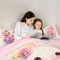 thumbnail image 5 of Feelyou Bowknot Axolotl Teen Queen Comforter Set, Fairy Princess Bedding Set, 3pcs, 5 of 8