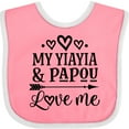 thumbnail image 3 of Inktastic Yiayia and Papou Love Me Granddaughter Girls Baby Bib, 3 of 4