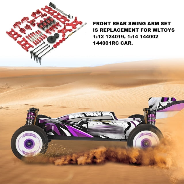 1/28 RC Car Servo Link Rod Modification Steering Servo Link Connection Rods Kit Replacement for WLtoys K969 K979 K989 K999 284131 Red