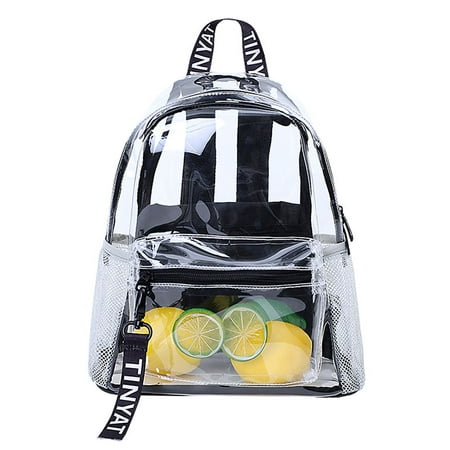 Tinyat Stadium Approved Clear Backpack Heavy Duty Water-Resistant Transparent Book Bag for Work Security Travel Stadium
