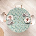 thumbnail image 4 of Ambesonne Floral Fitted Round Tablecloth, Retro Sunflower Illustration, 40"- 44" Diameter, Fern Green and Earth Yellow, 4 of 5