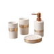 thumbnail image 1 of Dispensador de jabón de cerámica de lujo ligero, creativo, kit de lavado de baño de 4 piezas, suministros for taza de enjuague bucal, 1 of 6