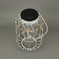 thumbnail image 4 of Things2Die4 White Metal Hanging Bird Cage LED Solar Light 13.5 inches High, 4 of 4