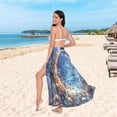 thumbnail image 6 of FORMRS Womens Long Sarong Beach Wrap Semi-Sheer Bikini Skirt Bathing Swimsuit Cover Up, Crystal Moon, 6 of 7