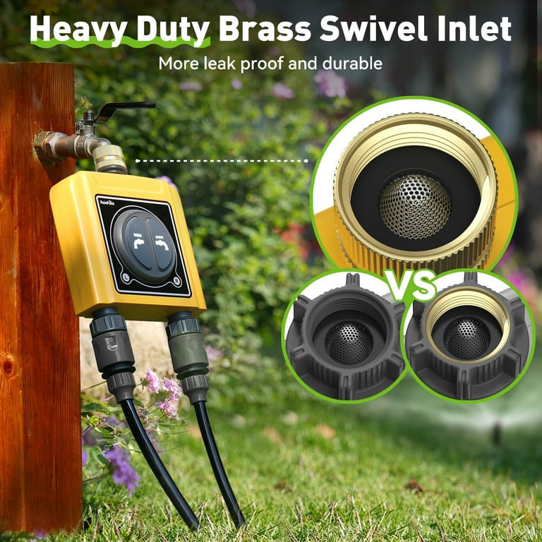 RAINPOINT Programador De Riego WiFi 2024 - Entrada/Salida Latón, App, Control Por Voz, Riego Por Clima Y Suelo (Solo 2.4GHz)