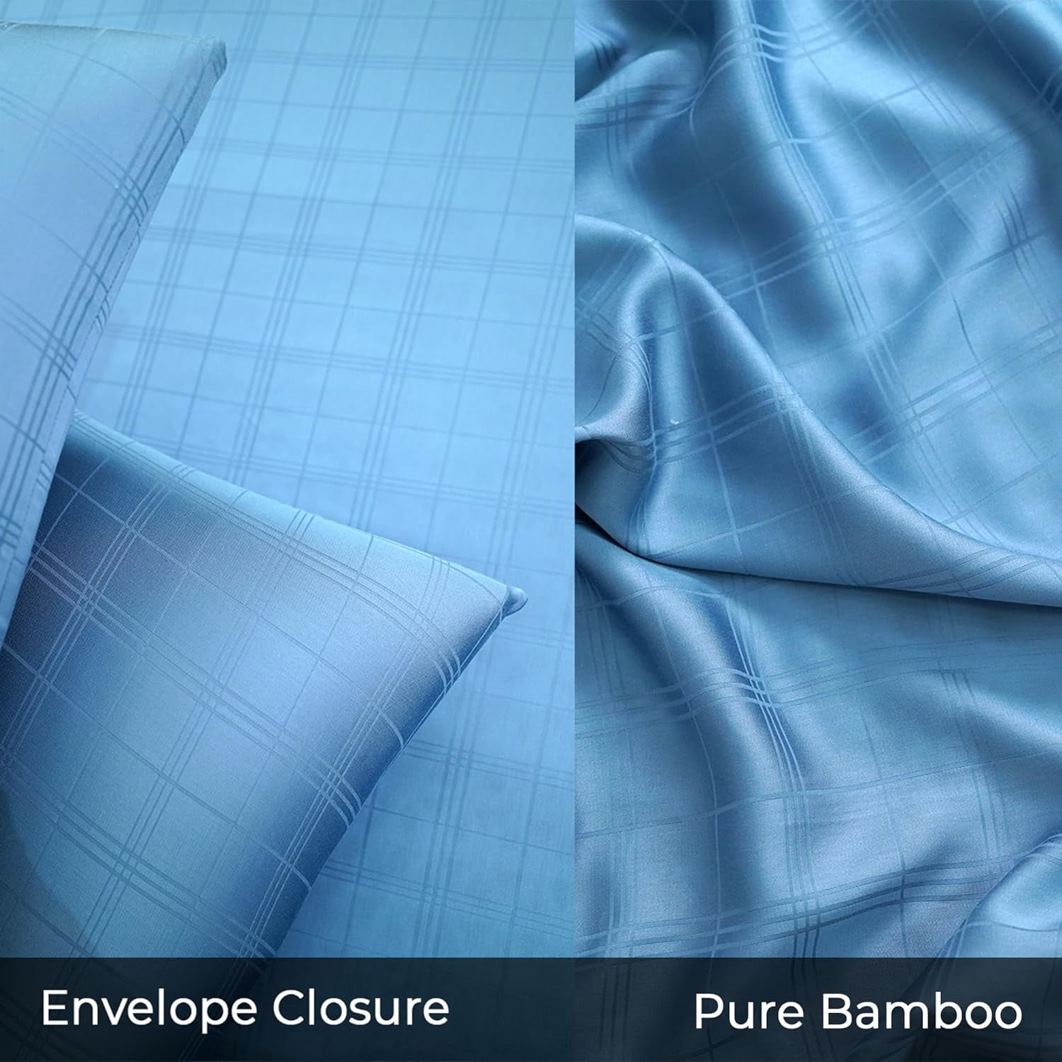 Earthy Threads Queen Sheet Set - 100% Organic Bamboo 4 Piece Set - Luxurious Silky & Soft - Cooling for Hot Sleepers - Hotel Luxury Bed Sheets - 16"inch Deep Pockets (Bahamas Blue Dobby)