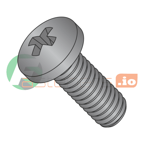 M3-0.5 x 6 mm Machine Screws / Phillips / Pan Head / Steel / Black Oxide / DIN7985A (Quantity: 4,000 pcs)