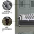 thumbnail image 4 of Holaki 79" Chesterfield Sofa Grey Velvet for Living Room, 3 Seater Sofa Tufted Couch with Rolled Arms and Nailhead for Living Room, Bedroom, Office, Apartment, two pillows, 4 of 8