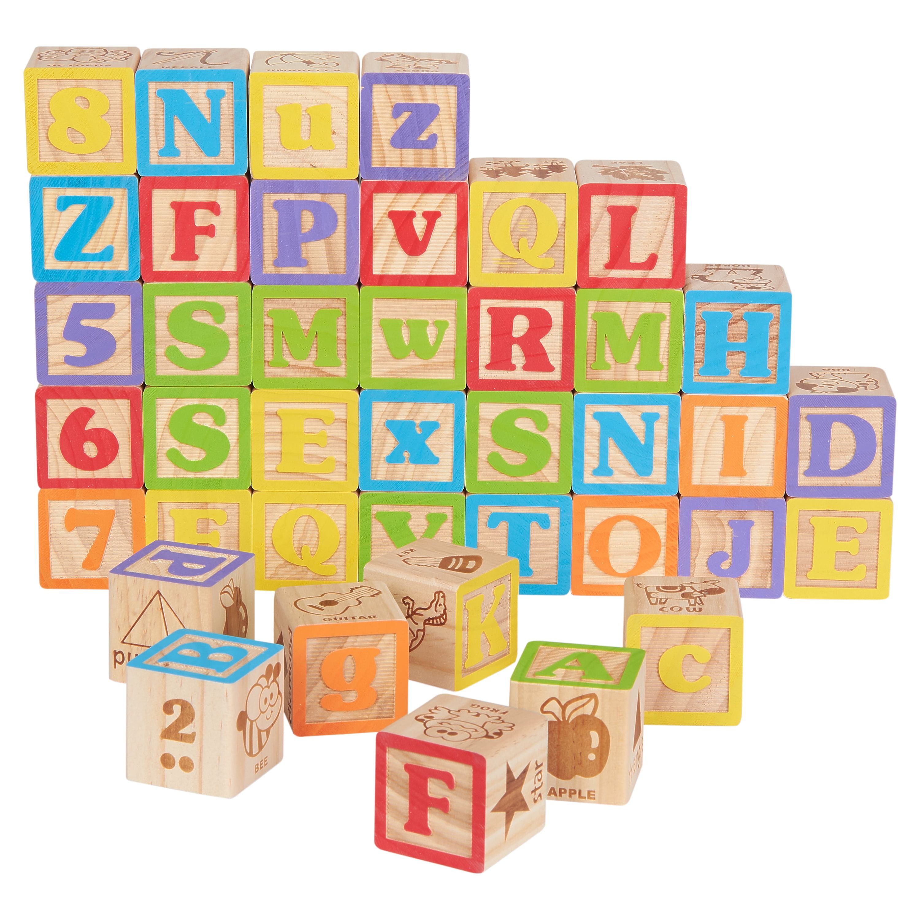 Spark. Create. Imagine 40 Piece ABC Alphabet toy with wooden blocks with bright graphics - image 3 of 9