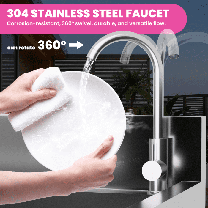 Stainless Steel Utility Sink, 304 Stainless Steel, 19.7x13.2in Bowl, Spacious, Free Standing Sink, Kitchen, Restaurant, Cafe