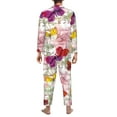 thumbnail image 5 of Bingfone Men'S Pajama Set 2 Piece Loungewear Pjs, Long Sleeve With Pajama Pants-Butterflies And Vintage, 5 of 9