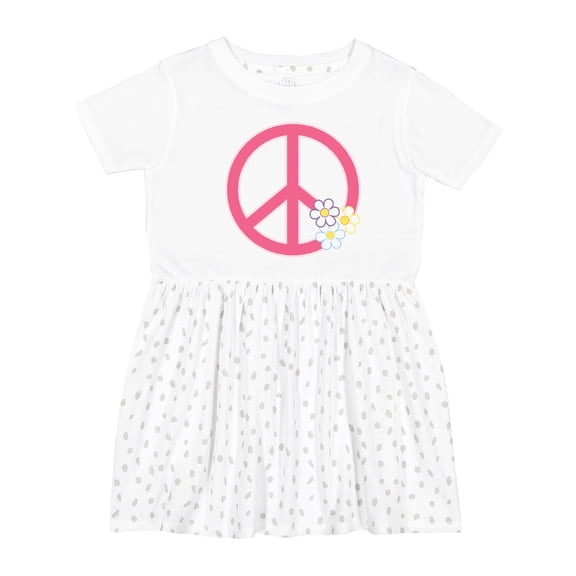 Inktastic Peace Sign Cute Daisy Flowers Girls Toddler Dress