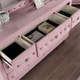 thumbnail image 5 of Furniture of America Gijit Glam Fabric 2-Piece Dresser and Mirror Set in Pink, 5 of 8