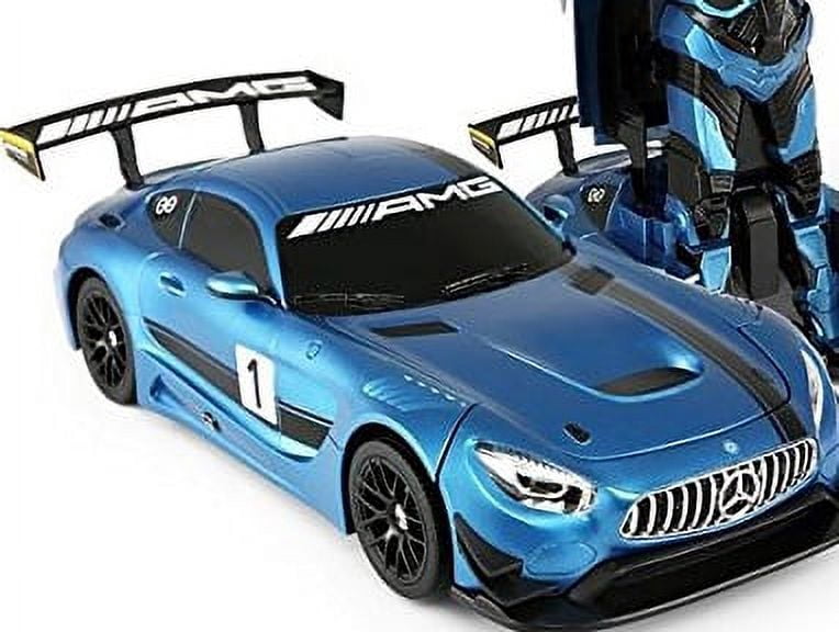 PlayWorld Robotic Revolution 1:14 RC Remote Control MeRC Remote Controledes-Benz GT3 2.4ghz Transformer Dancing Robot Car - Blue