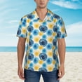 thumbnail image 4 of Balery Circular Print Men's Hawaiian Shirts Short Sleeve Beach Shirt Relaxed Fit Vacation Button Down Shirts-X-Large, 4 of 9