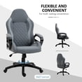 thumbnail image 6 of Vinsetto Ergonomic Home Office Chair High Back Task Computer Desk Chair with Padded Armrests, Linen Fabric, Swivel Wheels, and Adjustable Height, gray, 6 of 9