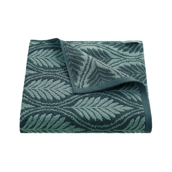 Martex Restore Fern Ogee Toalla De Baño - Suave Absorbente Que Absorbe La Humedad Y De Secado Rápido - Ligera Para Uso Diario - Sensación Cómoda Con Práctico Lazo Para Colgar - 30" X 56" - Jade