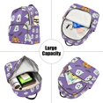thumbnail image 5 of FORMRS Mini Backpack Purse for Women Quilted Travel Daypack Casual Shoulder Bag, Halloween Ghosts Purple, 5 of 7