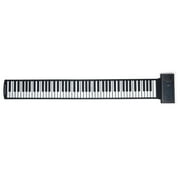 HJYURY 88 Key Roll Up Piano Keyboard, Portable Rechargeable Piano with 128 Tones/128 Rhythms, LED Display & 2W Speaker for Home Practice/Music Teaching/On-The-Go