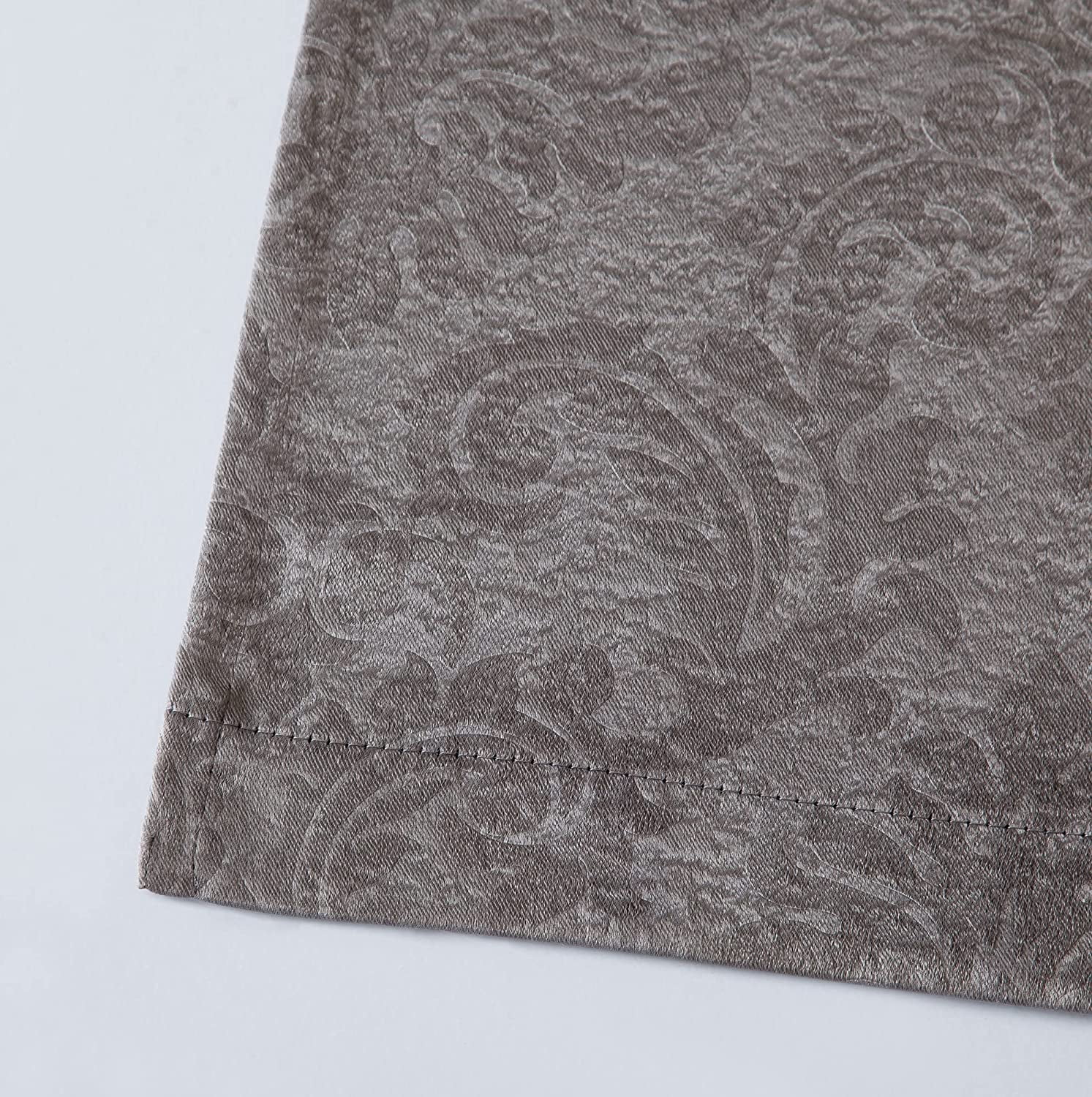 WARM HOME DESIGNS 1 Pair (2 Panels) of Gray Blackout Curtains with Embossed Textured Damask Flower Pattern. EV GREY 2x54x63