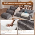 thumbnail image 2 of Ciphrias Modular Foam Sofa 3 Seat Grey L Shaped Cloud Lounge Couch for Living Room, 2 of 7