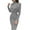 Gray, variant on XFLWAM Women's Pencil Work Dresses Long Sleeve High Neck Bodycon Business Dress Elegant Cocktail Party Dress Blue S