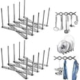 thumbnail image 2 of 2pcs Pot Lid Holder, Adjustable Pot Lid Organizer, Kitchen Cabinet Pantry Pan and Pot Lid Organizer Rack Holder, 2 of 6