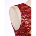 thumbnail image 6 of iiniim Womens One Shoulder Lace Patchwork Tunic Overlay Lyrical Dance Dress Burgundy M, 6 of 7