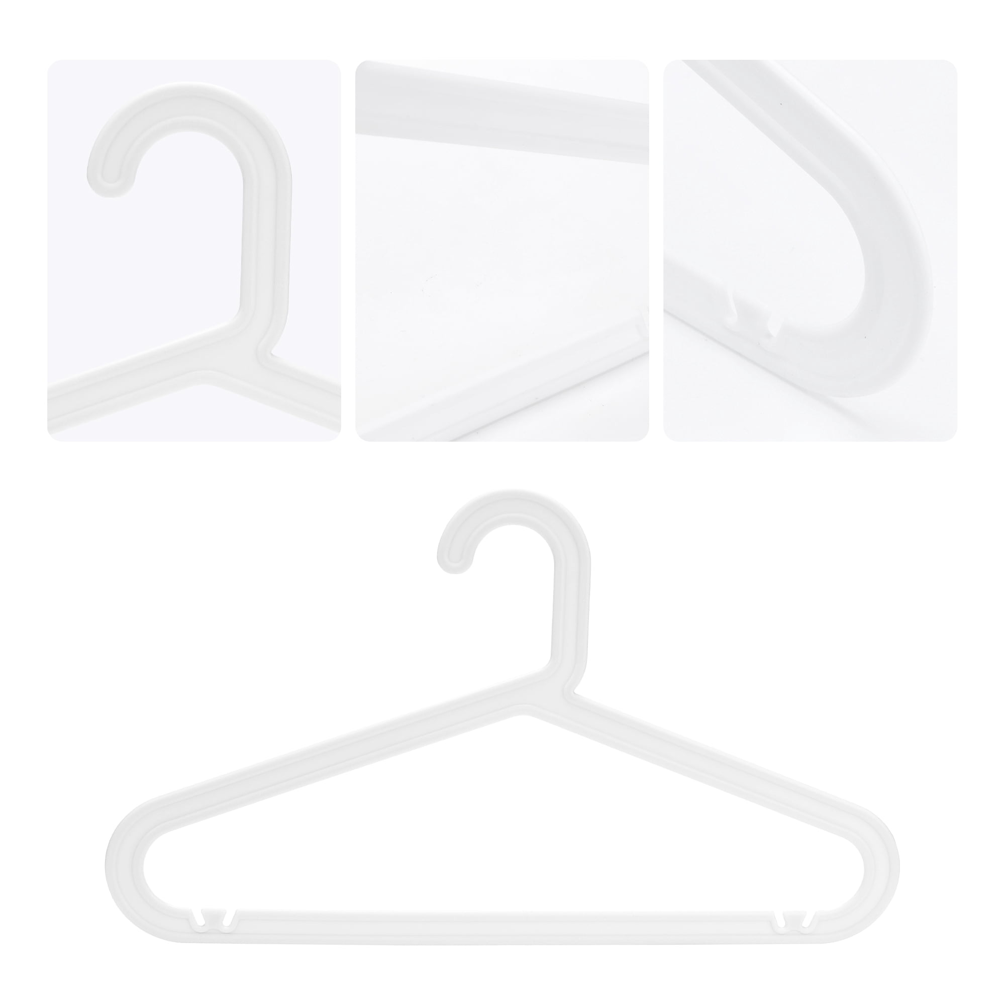 Unique Bargains Hangers Plastic Durable Space Saving Clothes Hangers 30 Packs White