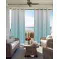 thumbnail image 4 of Morocco Blue Blackout Curtains, Light Blocking Print Window Curtains, Geometric Abstract Ombre Lines Retro Thermal Insulated Window Drapes for Living Room Kitchen Cafe 2 Panels, 84"W x 63"L, 4 of 9