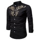thumbnail image 2 of Camisas de Vestir de Cuello de Banda de Manga Larga Con Bordado Floral Casual Para Hombres Odeerbi  ODB-6, 2 of 4