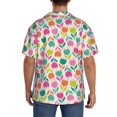 thumbnail image 3 of Fuzoiu Tulips Flowers Print Men's Casual Short,Men's Short Sleeve Shirt,Mens Casual Button Down Shirts,Cuban Collar Summer Shirt for Beach, Vacation, and Outdoor Activities-Large, 3 of 5