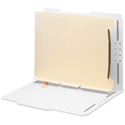 Smead Self-Adhesive Folder Dividers with Twin-Prong Fastener For Letter 8 1/2' x 11' Sheet - Manila - Manila - 25 / Pack