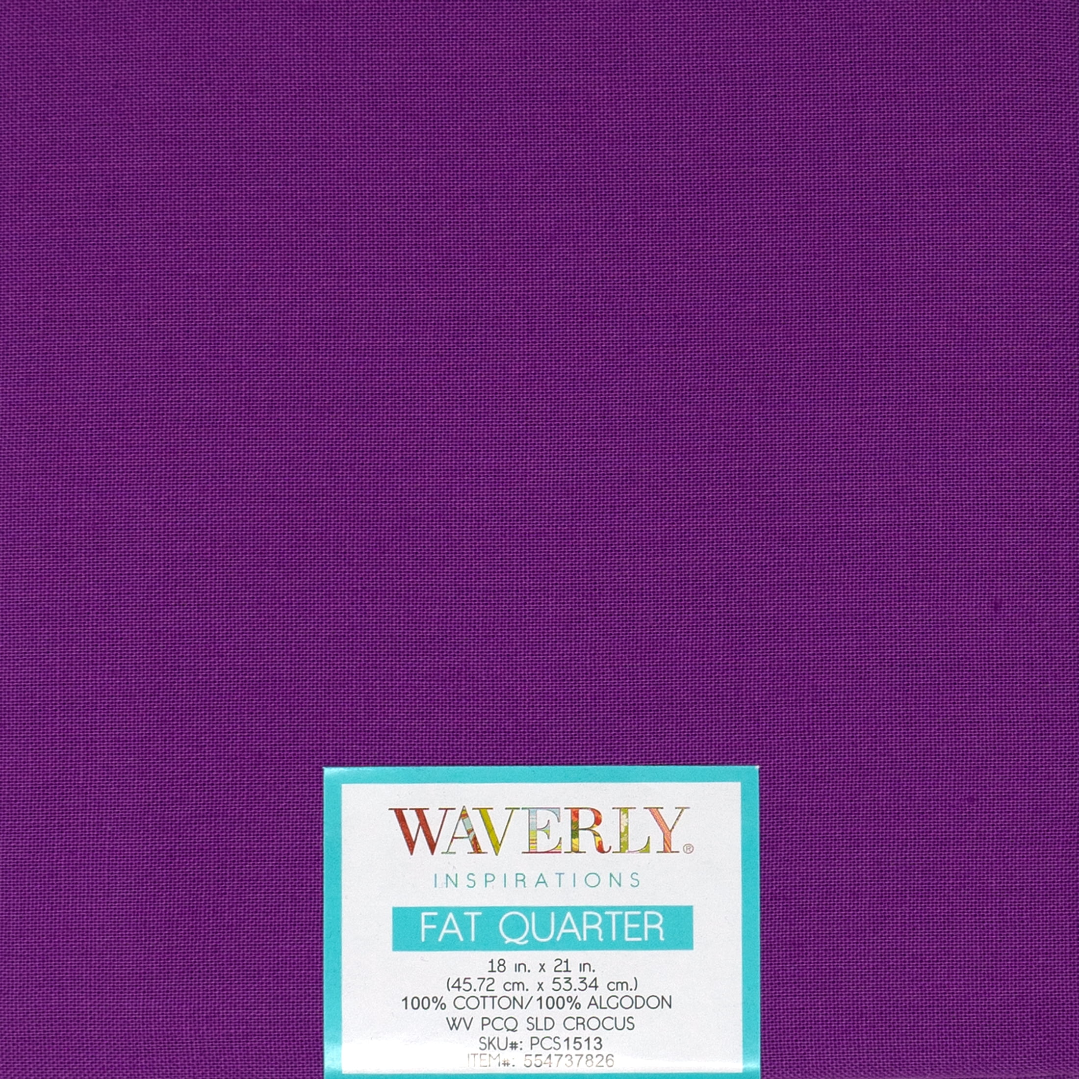 Waverly Inspirations Cotton 18" x 21" Fat Quarter Solid CROCUS Print Fabric, 1 Each