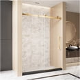 thumbnail image 3 of JERFIT 76" Gold Sliding Shower Door 56-60" Wide, Frameless Tempered Glass with Anti-Explosion Film, Stainless Steel Track for Bathroom, 3 of 9