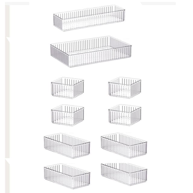 Organizador de maquillaje, caja de almacenamiento de escritorio, acrílico, multiusos, para tocador 10 piezas