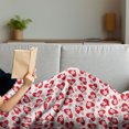 thumbnail image 3 of Valentines Soft Flannel Fleece Throw Blanket, Romantic Feelings Illustration with Hearts and Flowers Valentines Day, Cozy Plush for Indoor and Outdoor Use, 60" x 80", Dark Coral White, by Ambesonne, 3 of 5