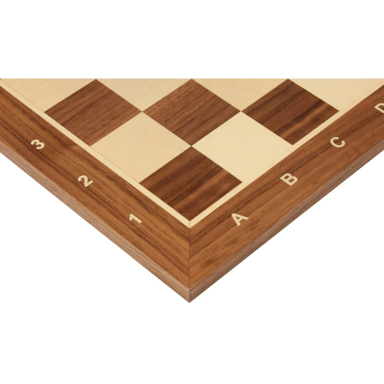 Sunrise Chess & Games, Chessboard No. 5, No Coordinates, Walnut/Maple, Inlaid, Tournament Board, Elegant Design, Gift Idea, Ideal for Medium  Figures