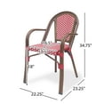 thumbnail image 6 of Symonds Outdoor French Bistro Chairs, Set of 4, Red, White, and Brown Wood, 6 of 7