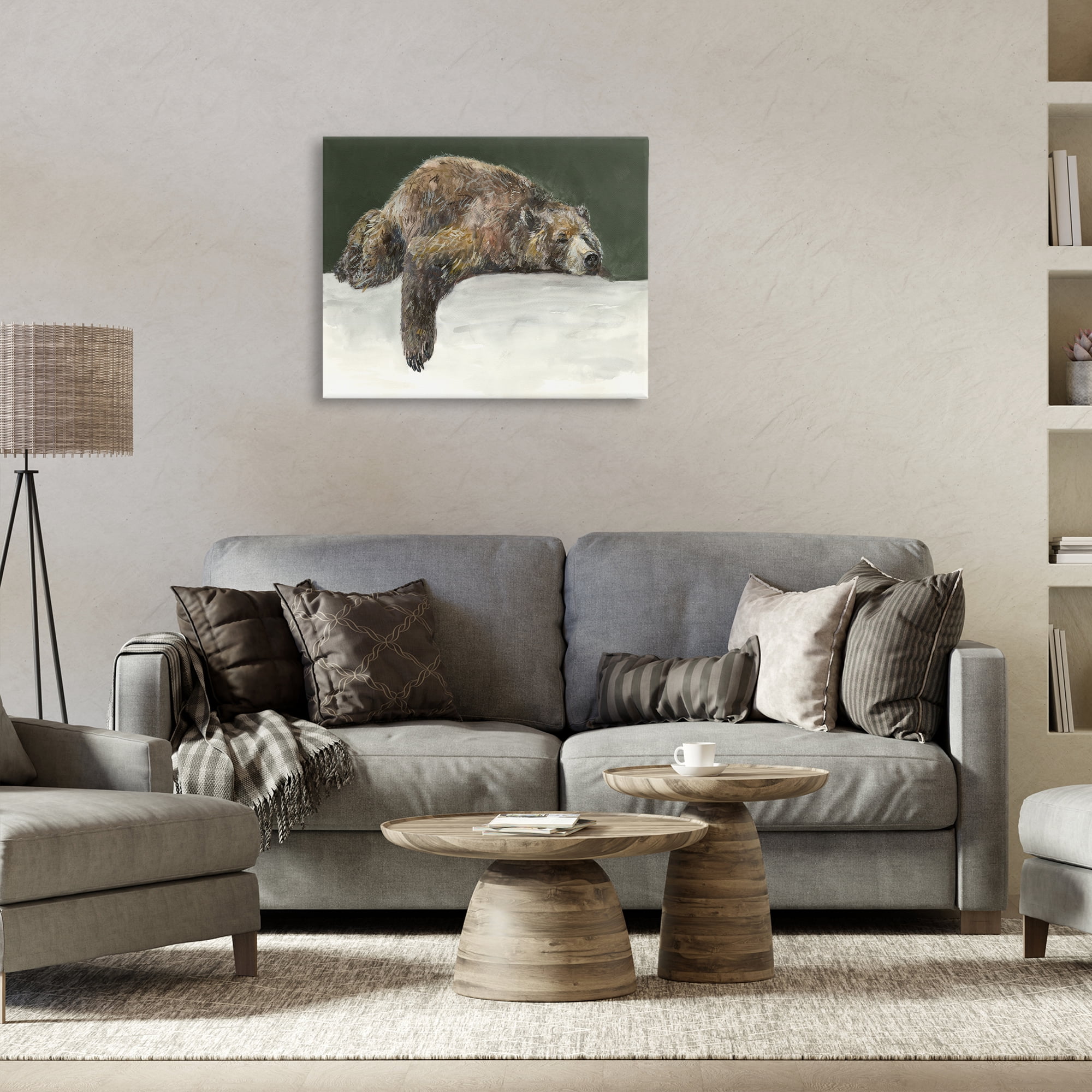 Stupell Industries Sleepy Woodland Bear Animals Painting Wrapped Canvas Art Print Wall Art, 30 x 24