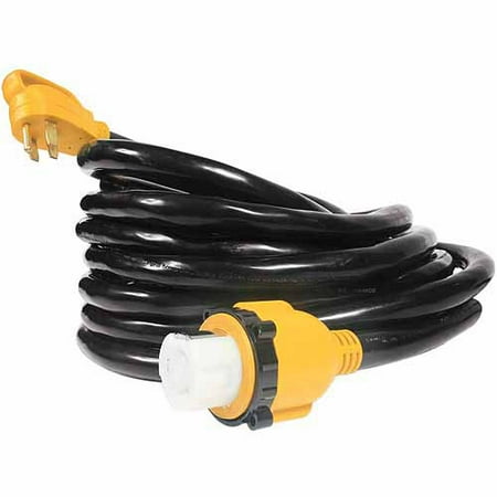Camco PowerGrip Camper/RV Power Cord | 50-Amp Standard Male/50-Amp Locking Female, 25-Foot (55542)