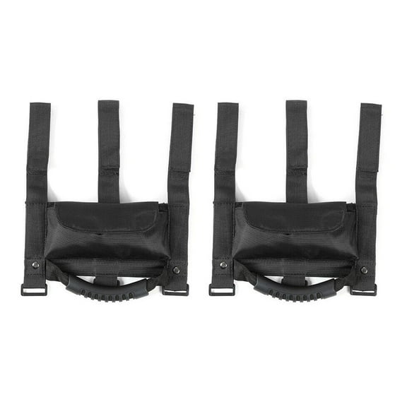 Geelife Black Roll Bar Grab Handles with Storage Bag For Jeep Wrangler CJ YJ TJ JK