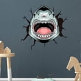 thumbnail image 3 of Pegatinas de pared 3D de tiburón roto, calcomanías de pared para niños, bebés, hogar, habitación infantil, bricolaje, arte decorativo adhesivo, mural de pared, 3 of 5