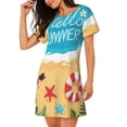 thumbnail image 2 of Lsque Hello Summer1 Pattern Nightgowns for Women Sleep Shirts Short Sleeve Nightshirt Pullover Nightdress Soft Sleepwear Relaxed Fit Nightdress, 2 of 6